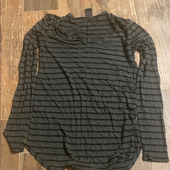 GAP Tops - GAP Black and Gray Striped Long Sleeve Top